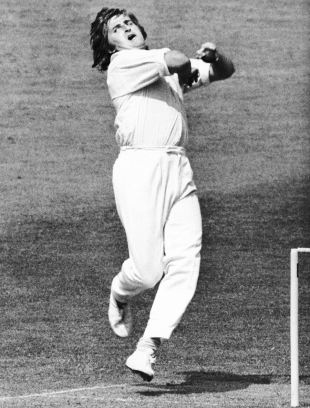 Gary Gilmour bowling during the World Cup, The Oval, June 7, 1975