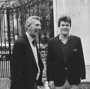 MCC head coach Don Wilson with Paul Crump, a 16-year-old accepted into a training programme, Lord's, April 27, 1982