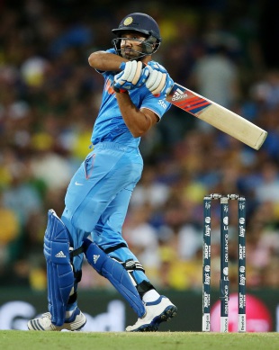 Rohit Sharma executes a pull, Australia v India, World Cup 2015, 2nd semi-final, Sydney, March 26, 2015
