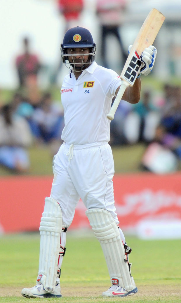 Kumar Sangakkara made his 52nd Test fifty, Sri Lanka v Pakistan, 1st Test, Galle, 2nd day, June 18, 2015