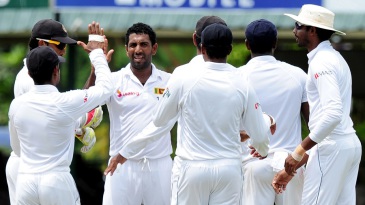 Dhammika Prasad struck twice on the first morning, Sri Lanka v Pakistan, 2nd Test, Colombo, June 25, 2015
