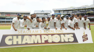 The Indian players looked a happy bunch after winning the series 2-0, West Indies v India, 4th Test, Port of Spain, 5th day, August 22, 2016