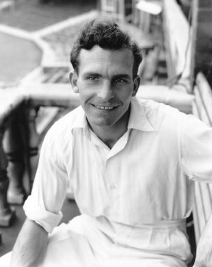 Tommy Greenhough at The Oval after his Test appearance against India where he took five wickets, August 13, 1959