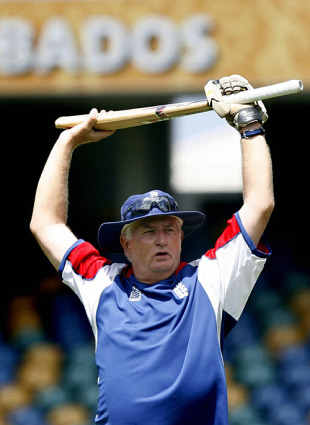 The final stretch: Duncan Fletcher conducts one of his last training sessions as England coach, Kensington Oval, Barbados, April 20, 2007