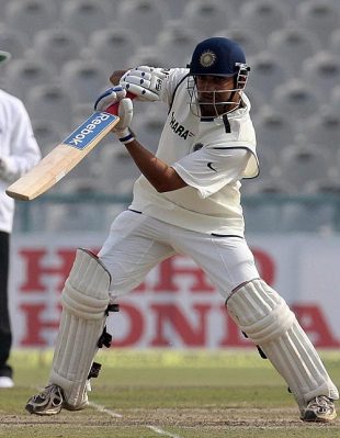 Gautam Gambhir plays the cover drive, India v England, 2nd Test, Mohali, 5th day, December 23, 2008